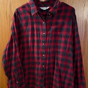 Old Navy Red and Green Checkered Button-Up flannel Shirt